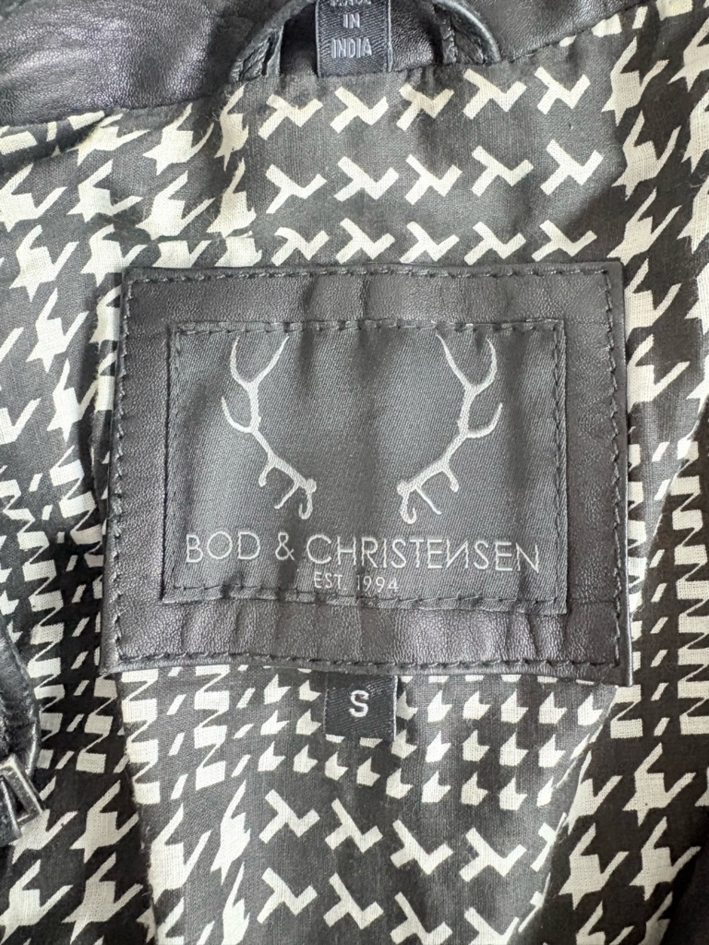 Bod & Christensen Black Leather Jacket - Picture 5 of 9